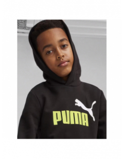 Sweat à capuche logo noir enfant - Puma