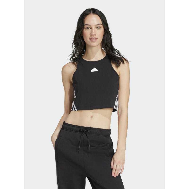 Débardeur crop noir femme - Adidas