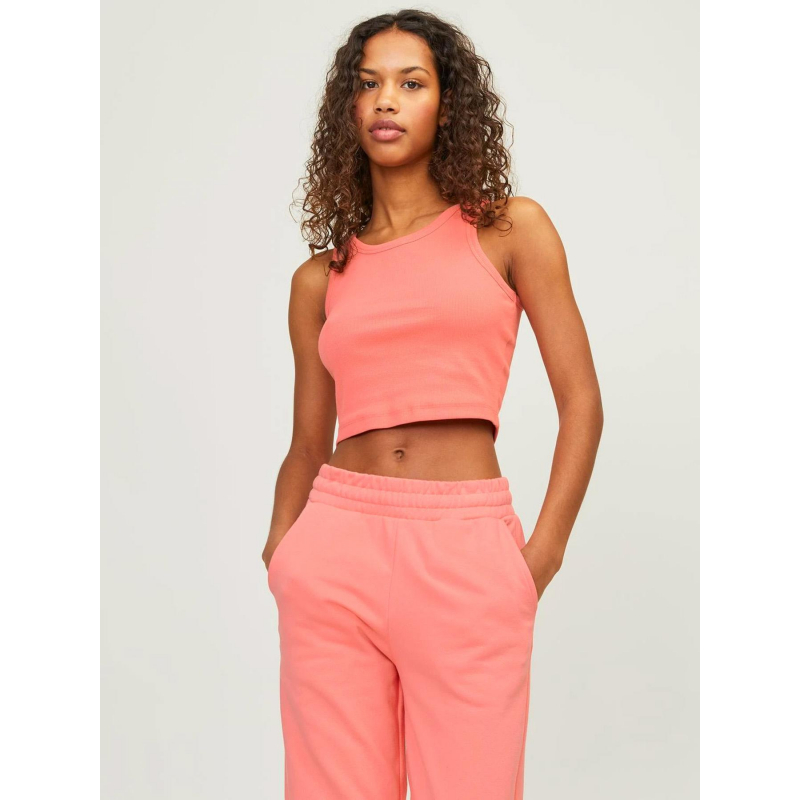 Débardeur crop côtelé fallon orange femme - Jjxx