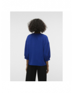 Blouse manches 3/4 gaiga uni bleu femme - Vero Moda