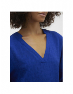 Blouse manches 3/4 gaiga uni bleu femme - Vero Moda