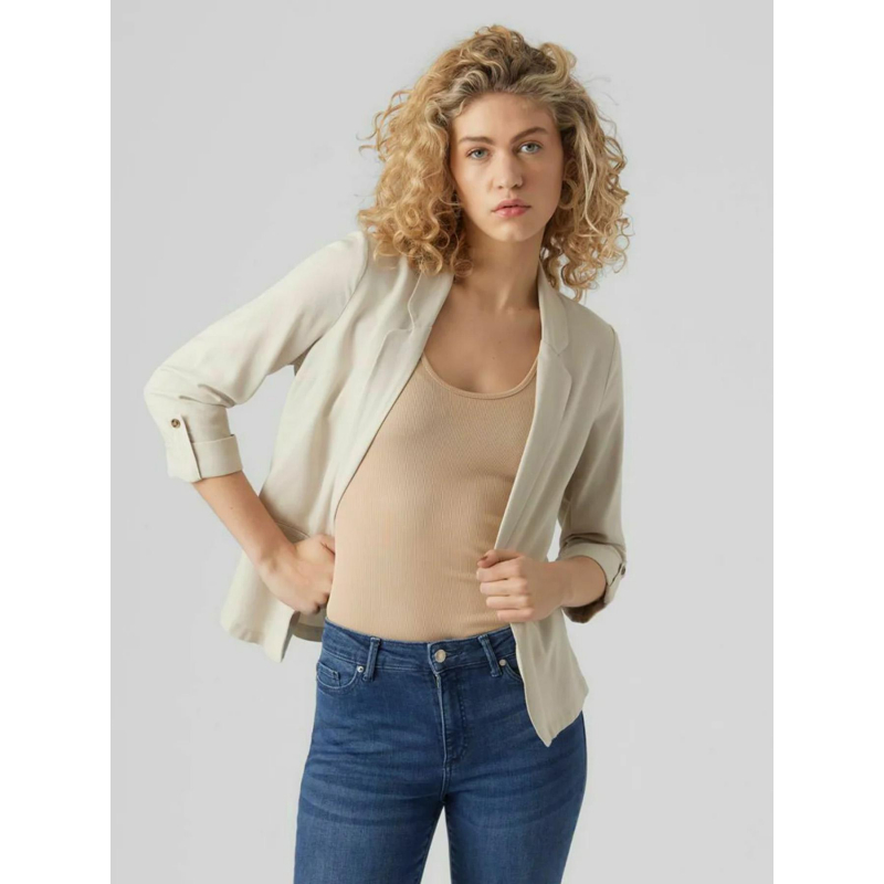 Veste blazer en lin loose milo beige femme - Vero Moda