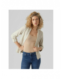 Veste blazer en lin loose milo beige femme - Vero Moda