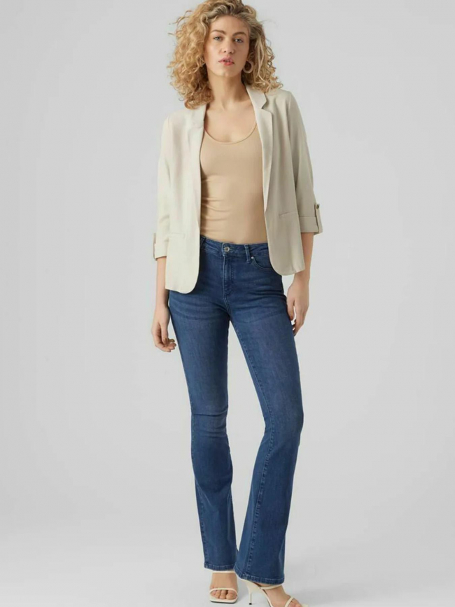 Veste blazer en lin loose milo beige femme - Vero Moda