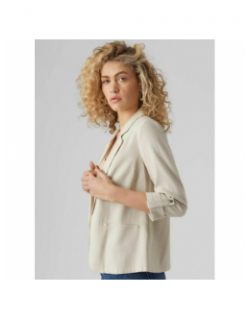 Veste blazer en lin loose milo beige femme - Vero Moda