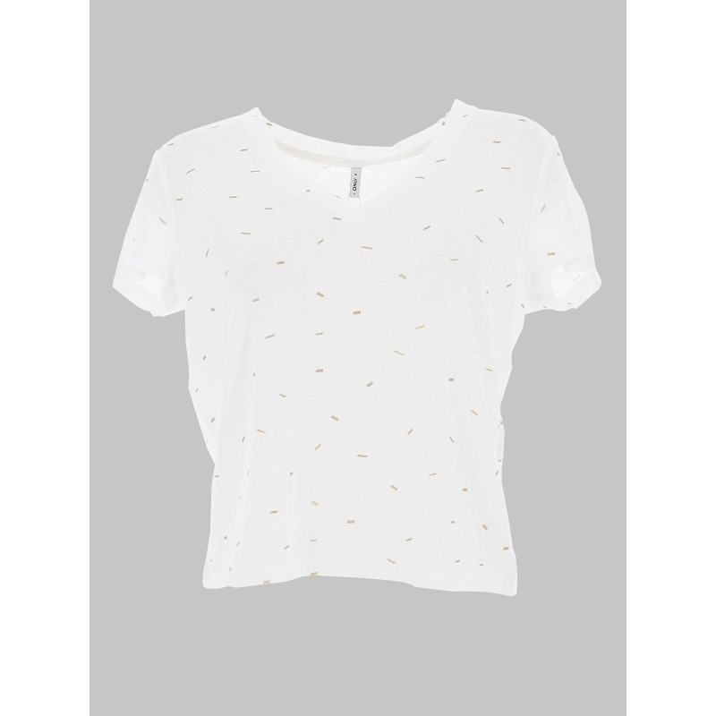 T-shirt col v stephi blanc femme - Only