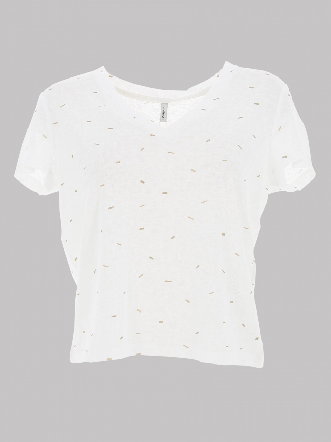 T-shirt col v stephi blanc femme - Only