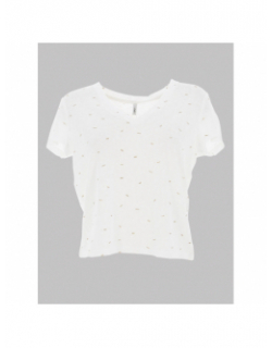 T-shirt col v stephi blanc femme - Only