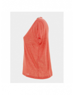 T-shirt col v stephi rouge corail femme - Only