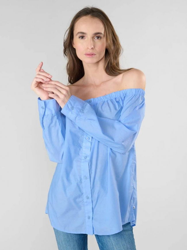 Chemise épaules dénudées amapola bleu femme - Le Temps Des Cerises