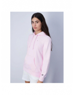 Sweat à capuche mini logo brodé rose femme - Champion