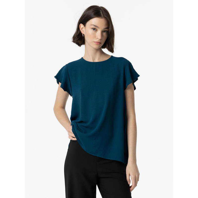 T-shirt kara dos plissé bleu femme - Tiffosi