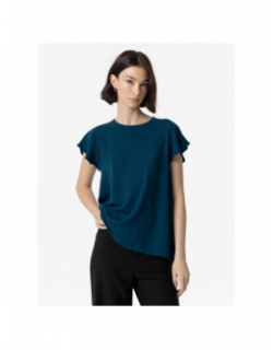 T-shirt kara dos plissé bleu femme - Tiffosi