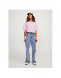 T-shirt crop linie loose rose femme - Jjxx