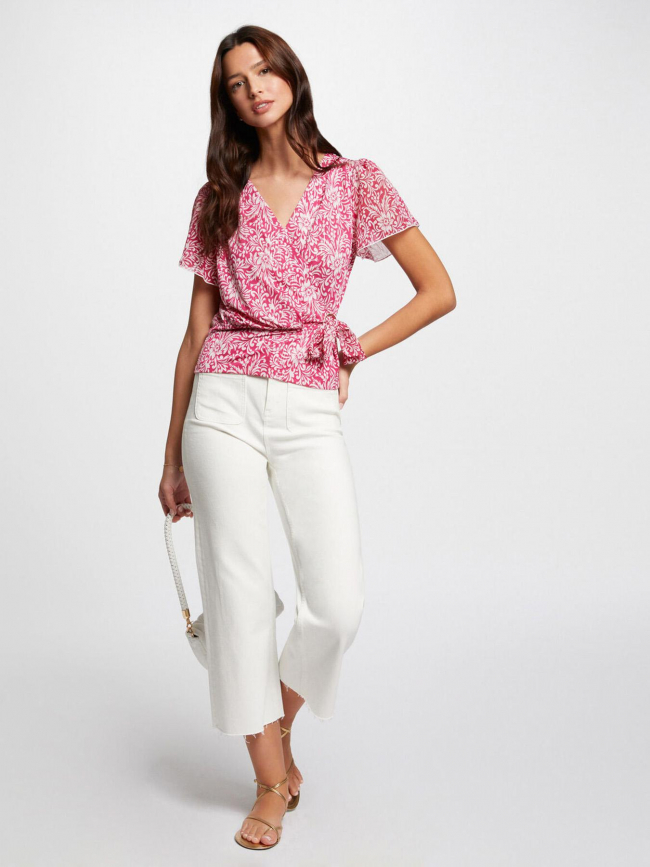 T-shirt crop drichie rose femme - Morgan