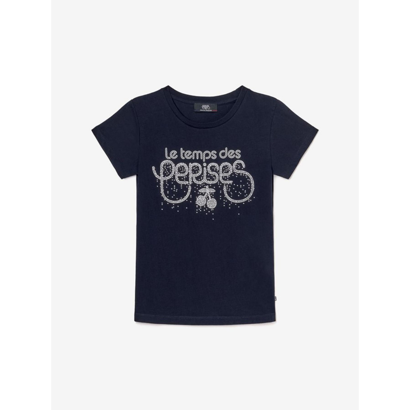 T-shirt martygi strass bleu marine fille - Le Temps Des Cerises