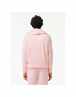Sweat zippé à capuche core solid rose homme - Lacoste