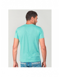 T-shirt paia poche bleu turquoise homme - Le Temps Des Cerises