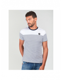 T-shirt erick rayures bleu blanc homme - Le Temps Des Cerises