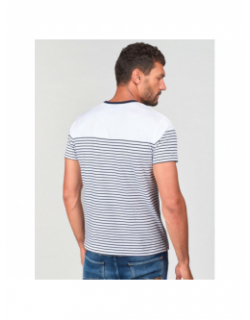 T-shirt erick rayures bleu blanc homme - Le Temps Des Cerises
