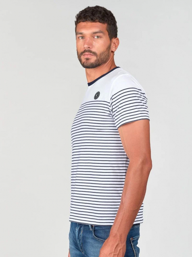 T-shirt erick rayures bleu blanc homme - Le Temps Des Cerises