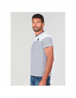 T-shirt erick rayures bleu blanc homme - Le Temps Des Cerises