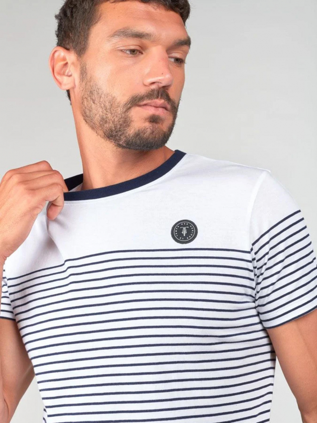 T-shirt erick rayures bleu blanc homme - Le Temps Des Cerises