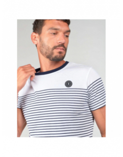 T-shirt erick rayures bleu blanc homme - Le Temps Des Cerises