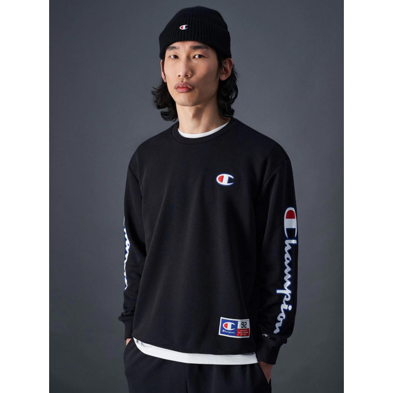 Sweat crewneck logo noir homme - Champion