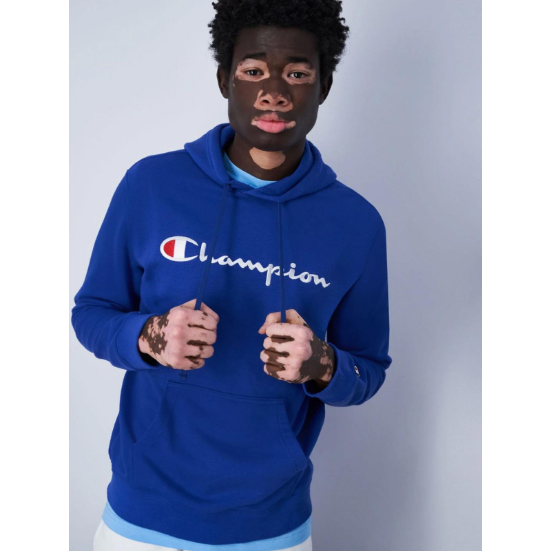 Sweat à capuche logo brodé bleu marine homme - Champion