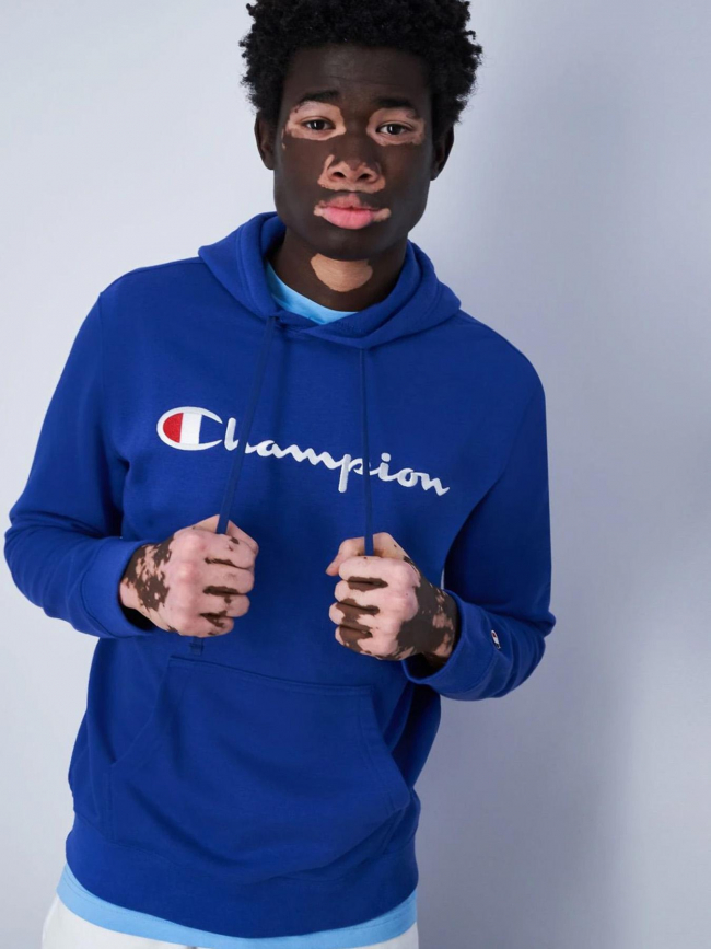 Sweat à capuche logo brodé bleu marine homme - Champion