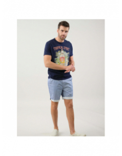 T-shirt tropical sprit bleu marine homme - Deeluxe