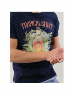 T-shirt tropical sprit bleu marine homme - Deeluxe