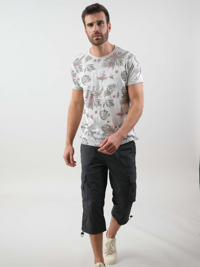 T-shirt balinese feuillage beige homme - Deeluxe