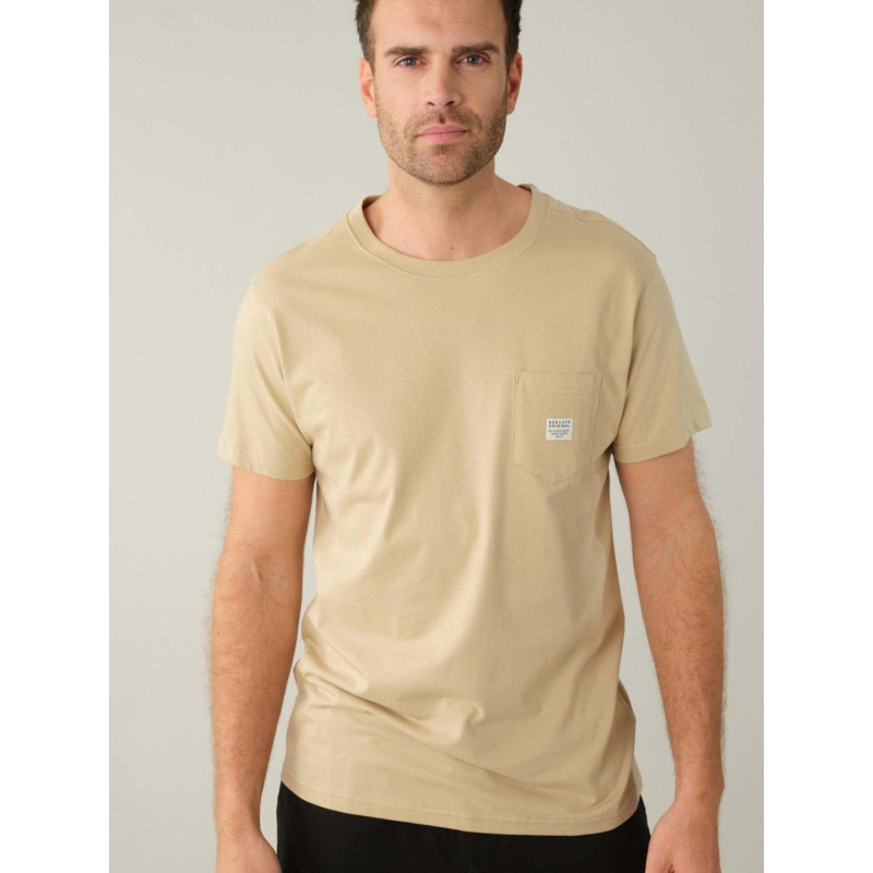 T-shirt poche logo basito beige homme - Deeluxe