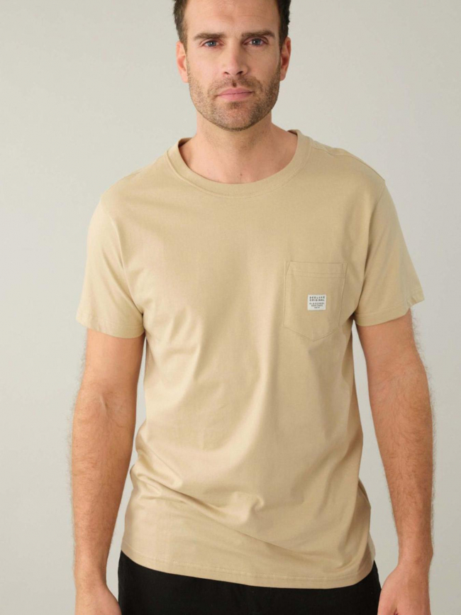 T-shirt poche logo basito beige homme - Deeluxe