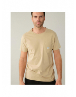 T-shirt poche logo basito beige homme - Deeluxe