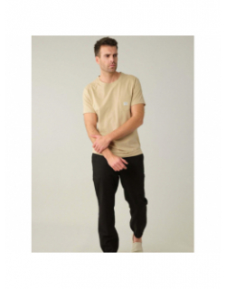 T-shirt poche logo basito beige homme - Deeluxe