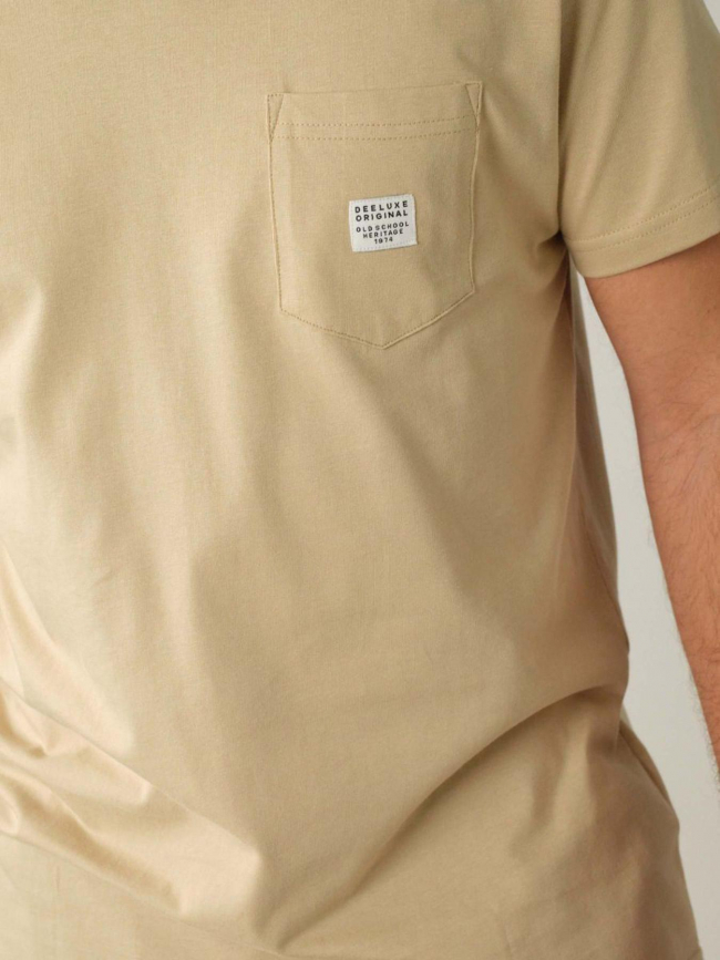 T-shirt poche logo basito beige homme - Deeluxe