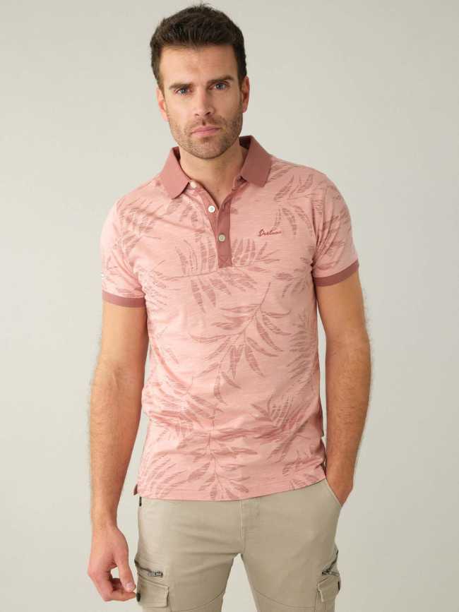 T-shirt tikito feuillage rose homme - Deeluxe