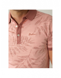 T-shirt tikito feuillage rose homme - Deeluxe
