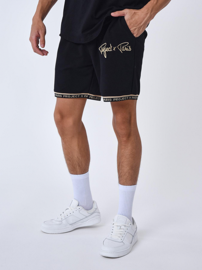 Short logo brodé noir homme - Project X Paris