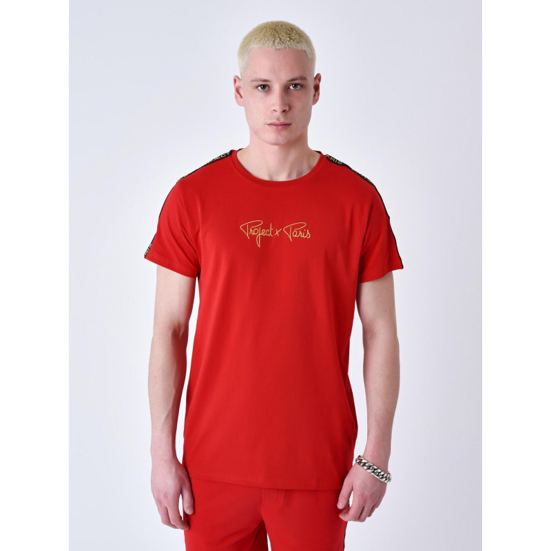 T-shirt logo brodé rouge homme - Project X Paris