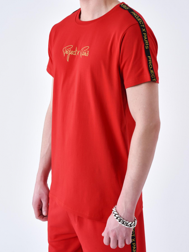 T-shirt logo brodé rouge homme - Project X Paris