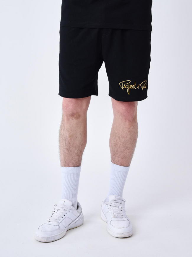 Short logo brodé noir homme - Project X Paris