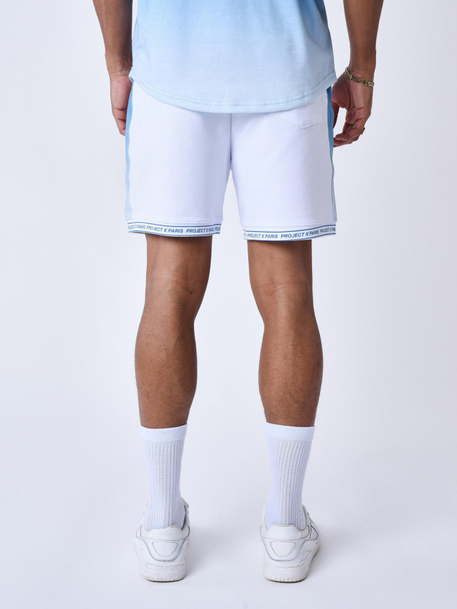 Short logo brodé blanc bleu homme - Project X Paris