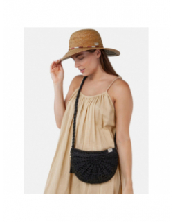 Sac bandoulière raphia theros noir femme - Barts