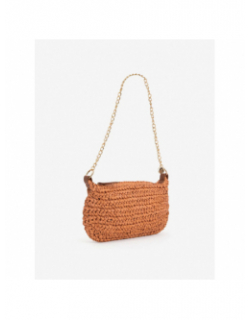 Sac bandoulière raphia dominica orange femme - Tiffosi