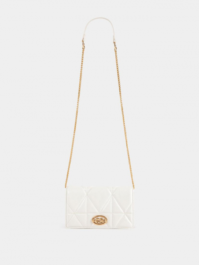 Sac bandoullière pop blanc femme - Morgan