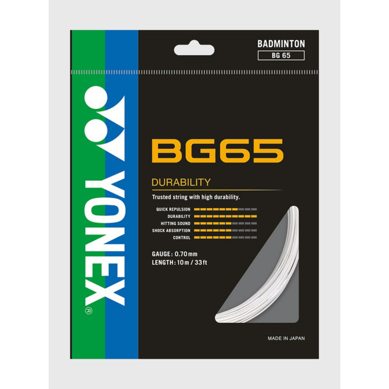 Cordage raquette de badminton bg 65 blanc - Yonex